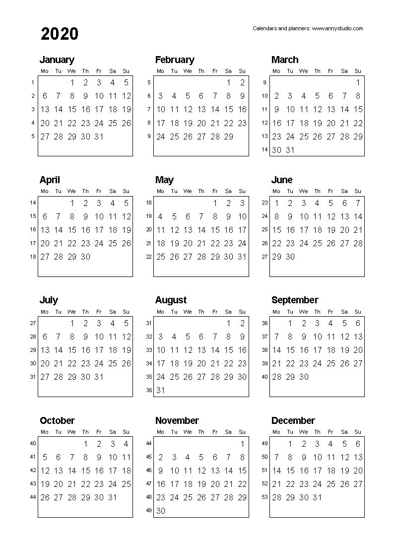 Free Printable Calendars And Planners 2020, 2021, 2022