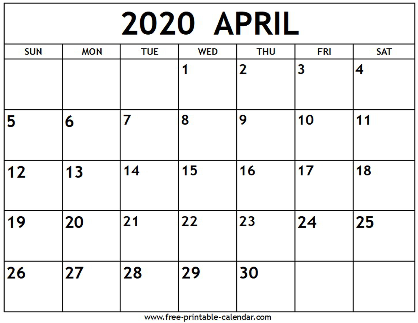 Free Printable Calendars April 2020 - Fitbo.wpart.co