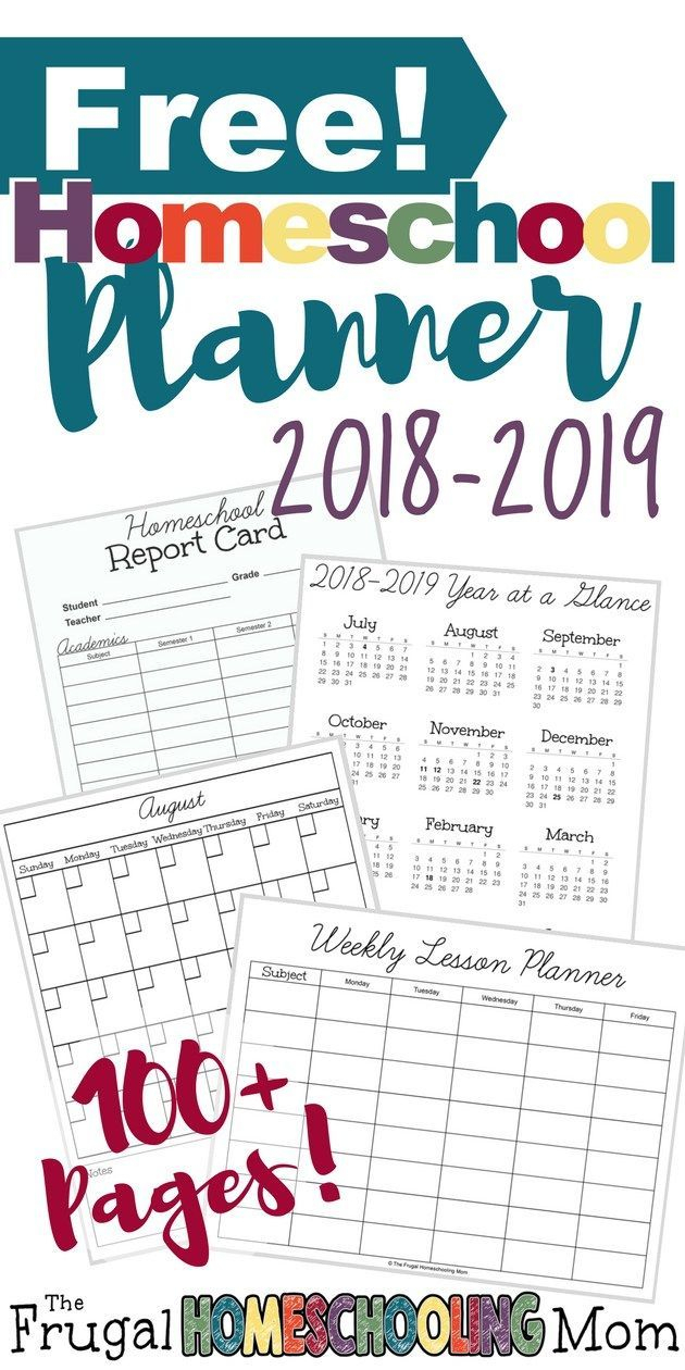 Free Printable Homeschool Planner 2018-2019 | Homeschooling