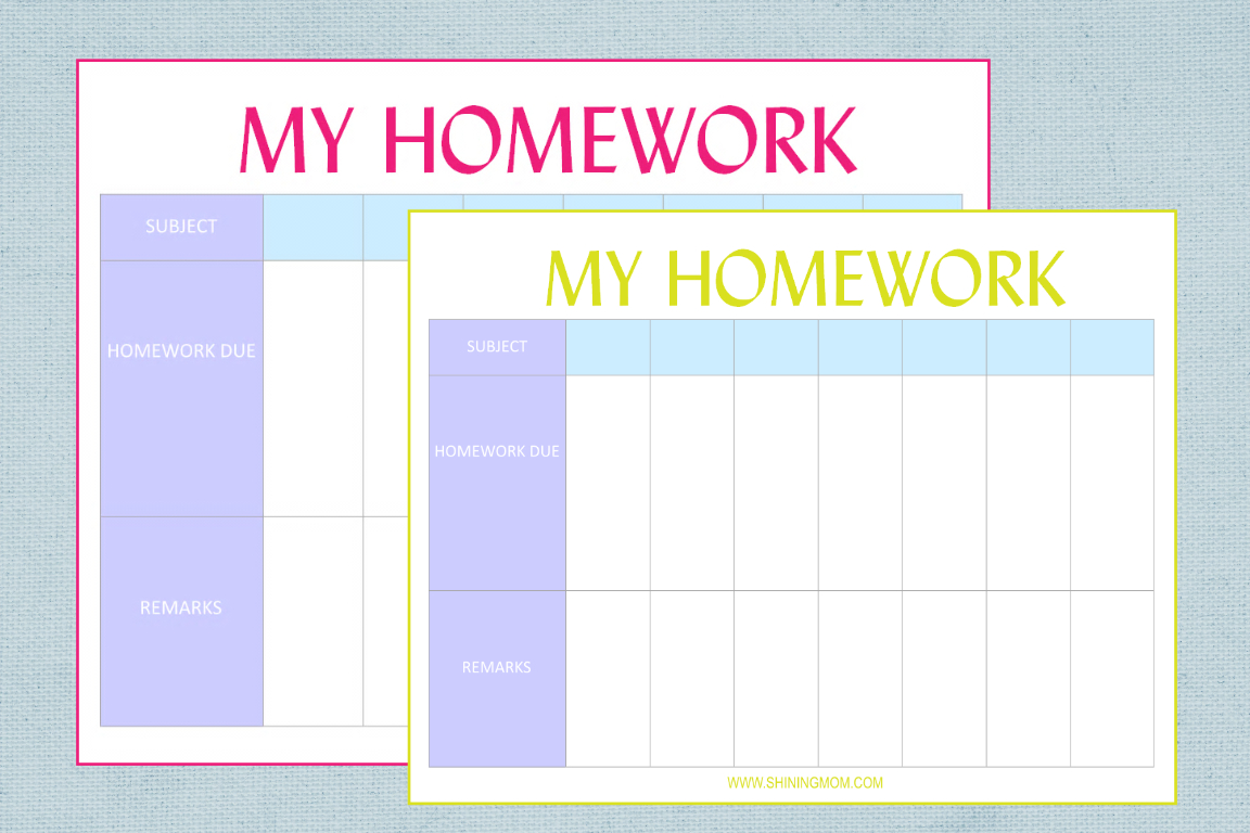 Free Printable: Homework Planner