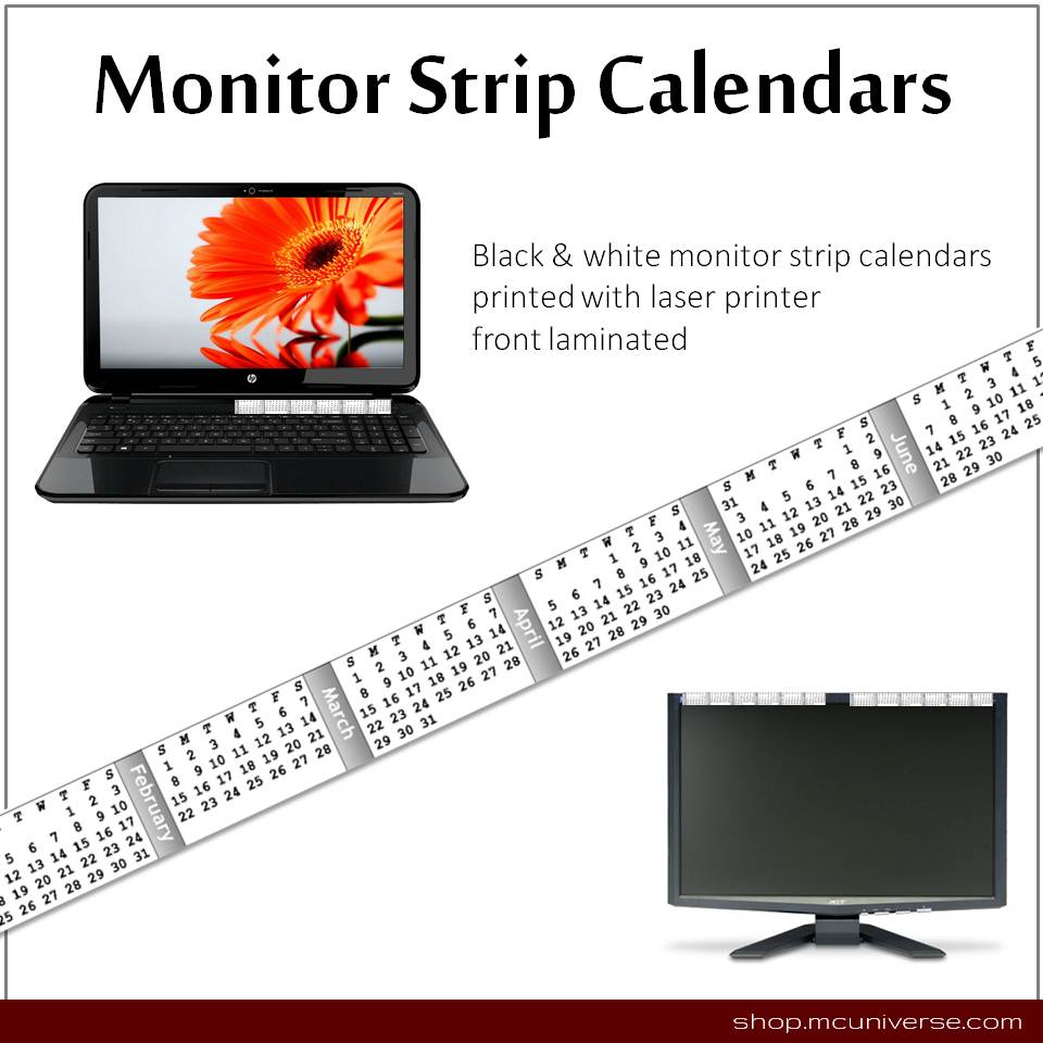 Printable Keyboard Calendar Strips 2020 Calendar Printables Free