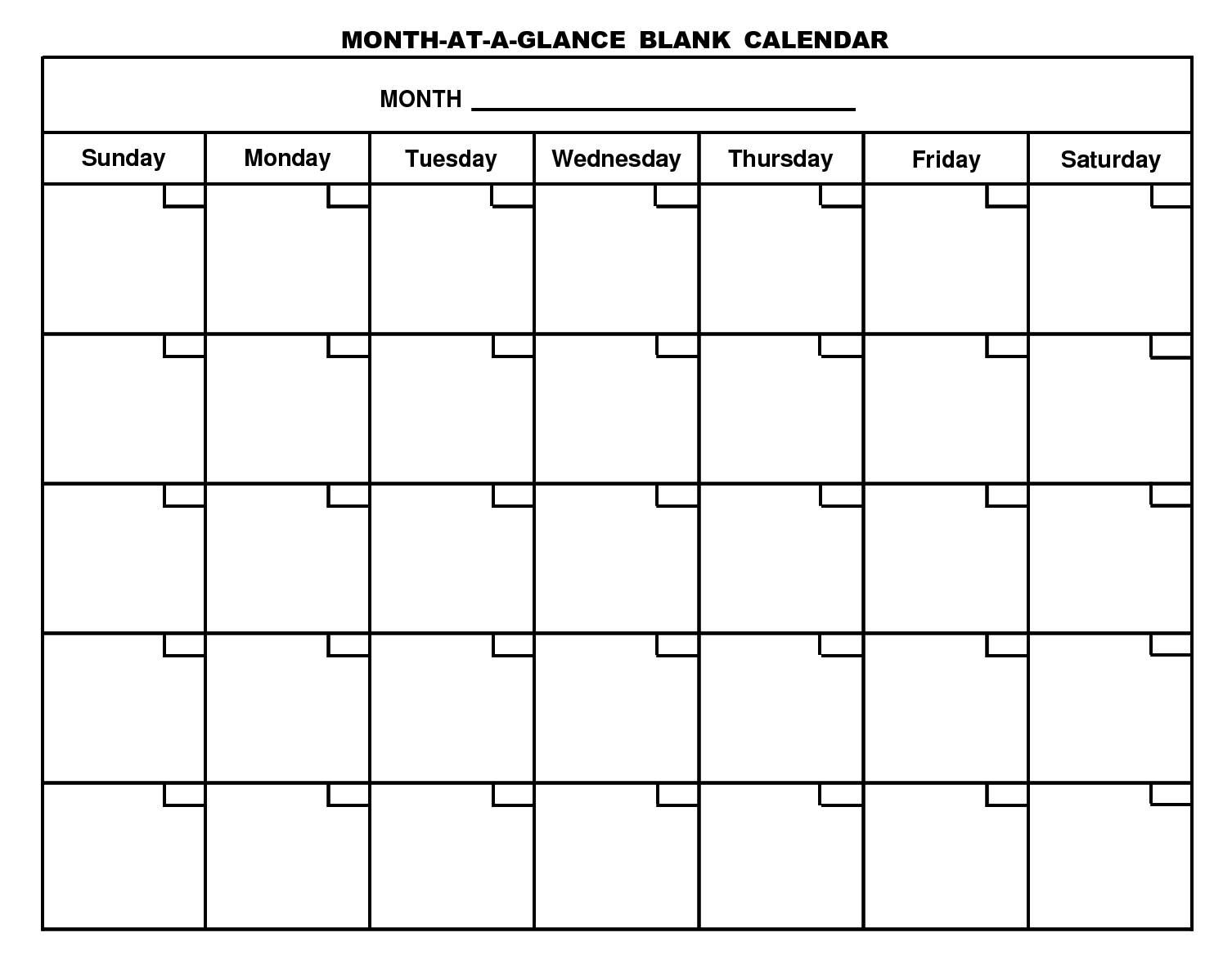 Free Printable Monthly Calendar With Large Boxes Skymaps