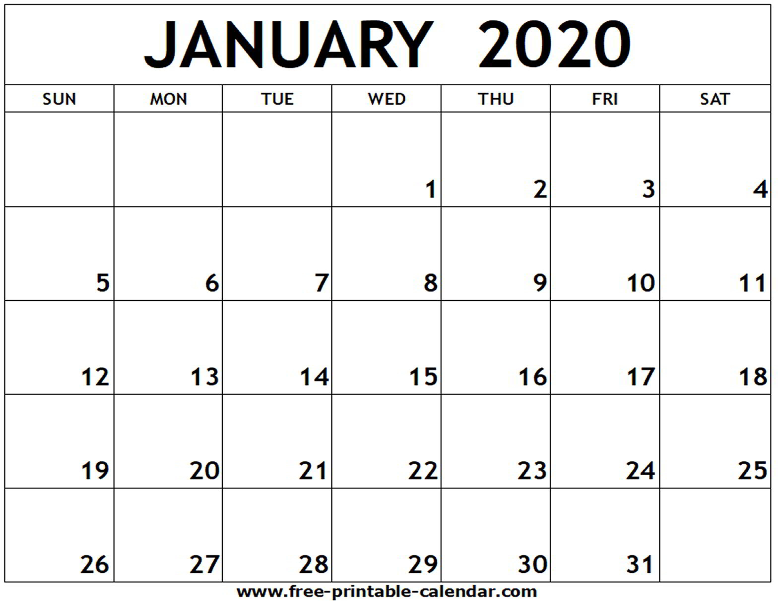 Free Printable Monthly Calendars 2020 - Wpa.wpart.co