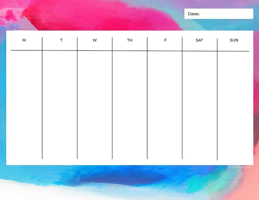 Free Printable Weekly Calendars — Get Your Week Organized!