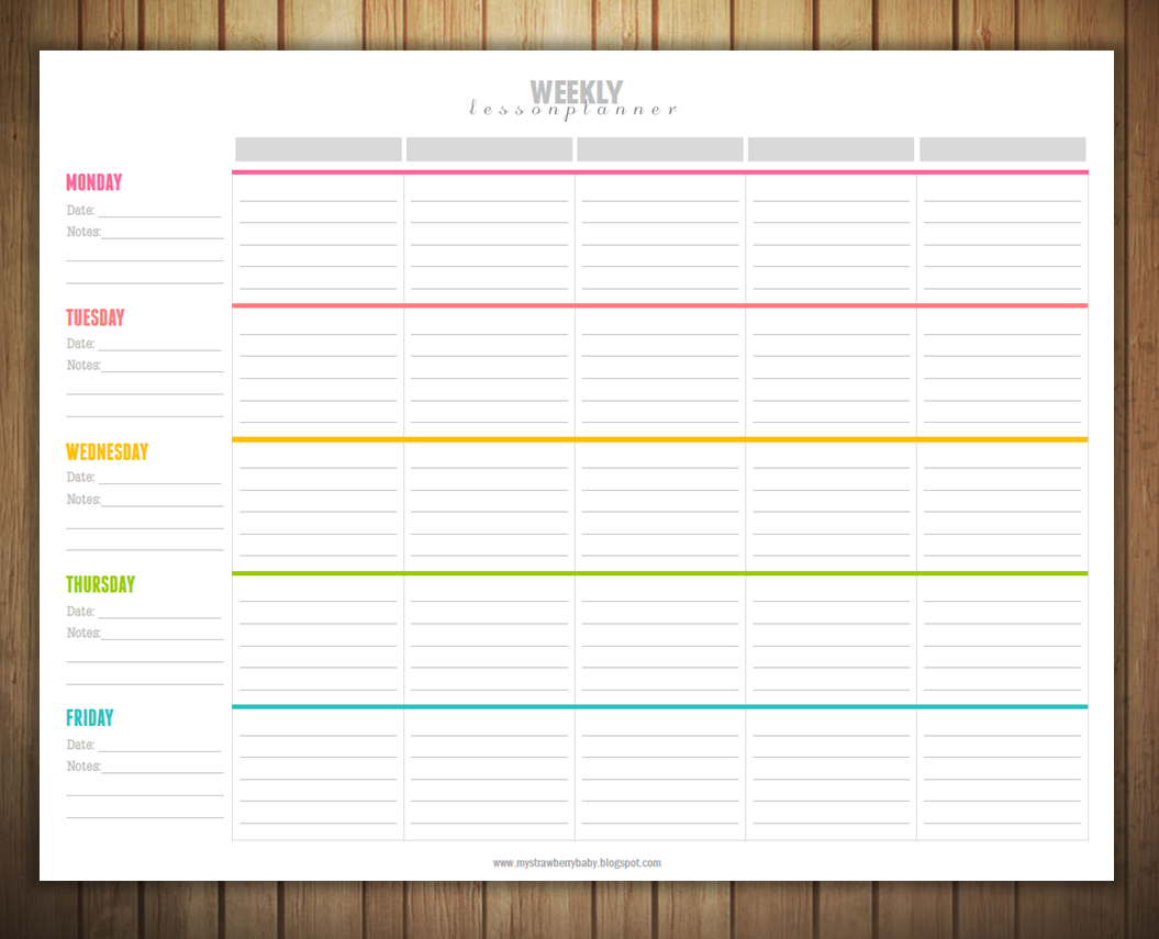 Free Printable Weekly Lesson Plan Template | Lesson Plans