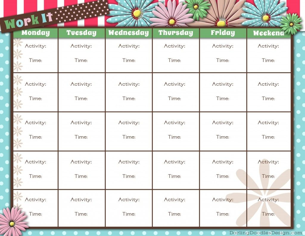 Free Printable Exercise Calendar Calendar Printables Free Templates