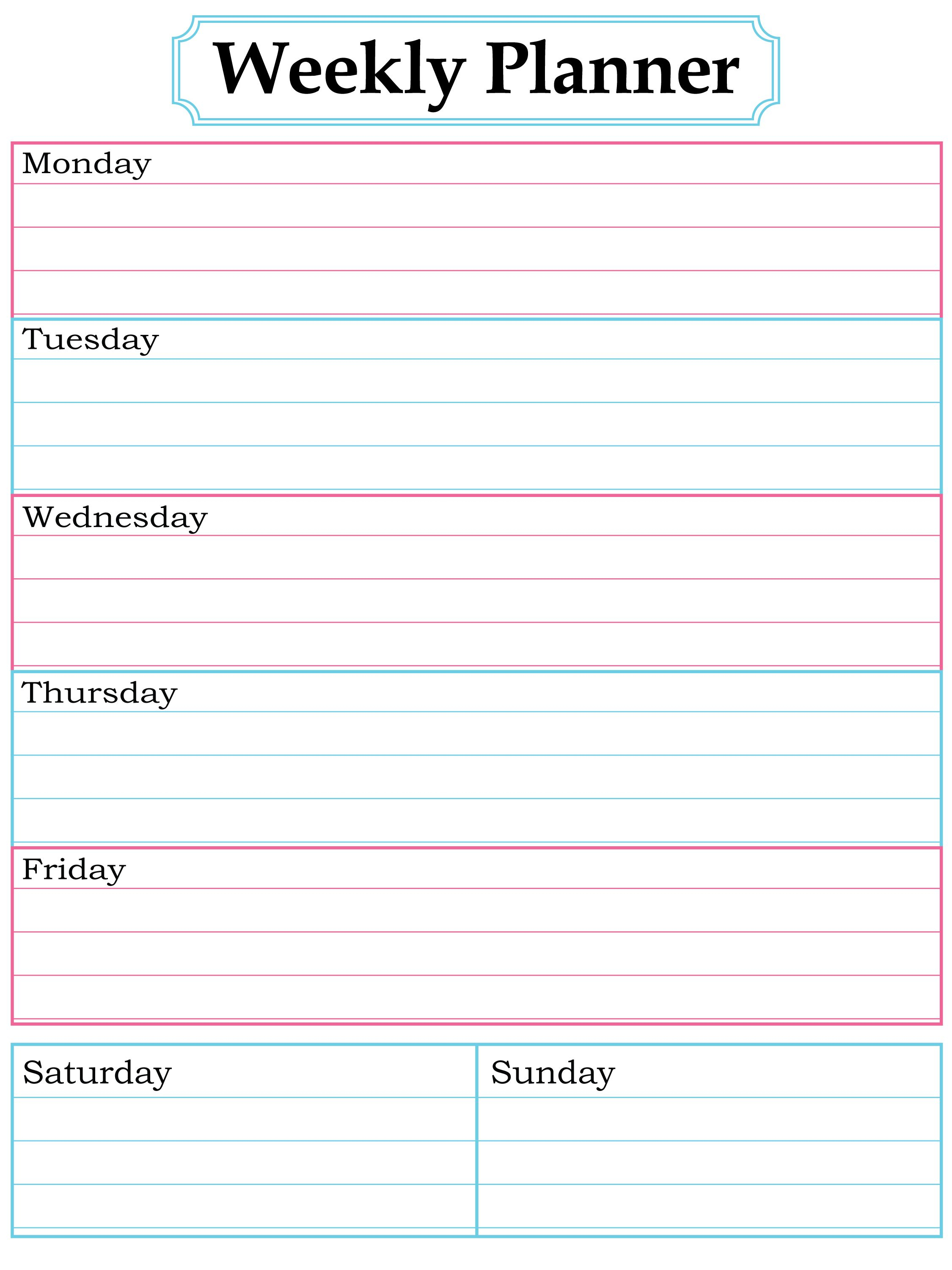 Free Weekly Planner Printable | Journal And Papercraft