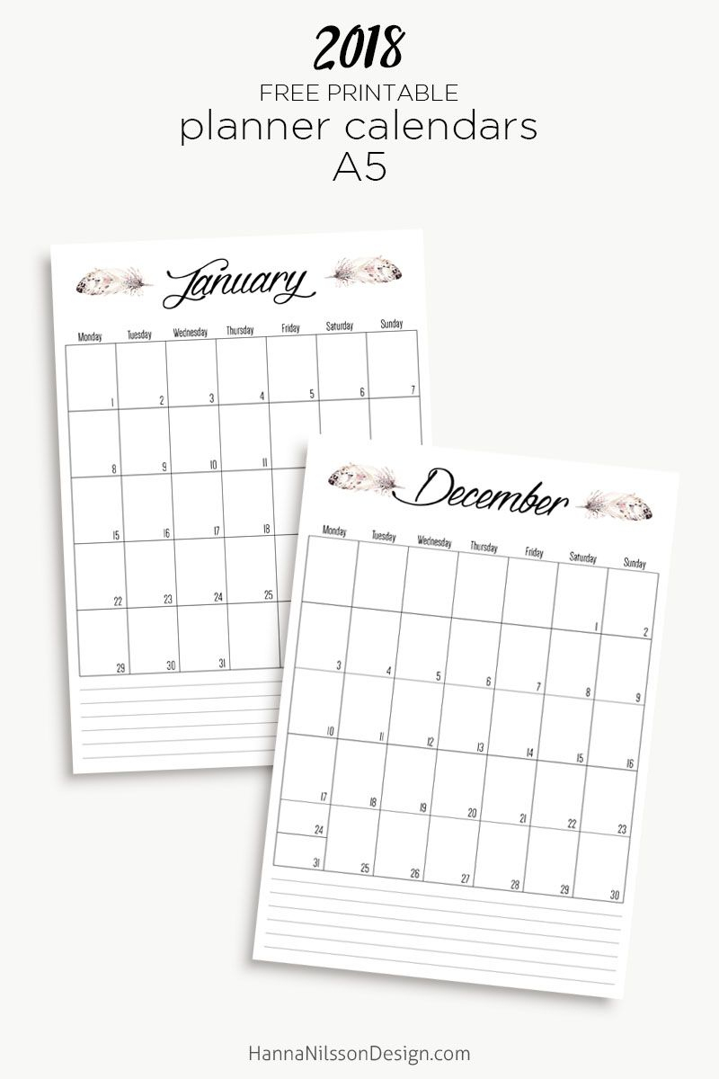 Free Printable Calendar A5 | Calendar Printables Free Templates