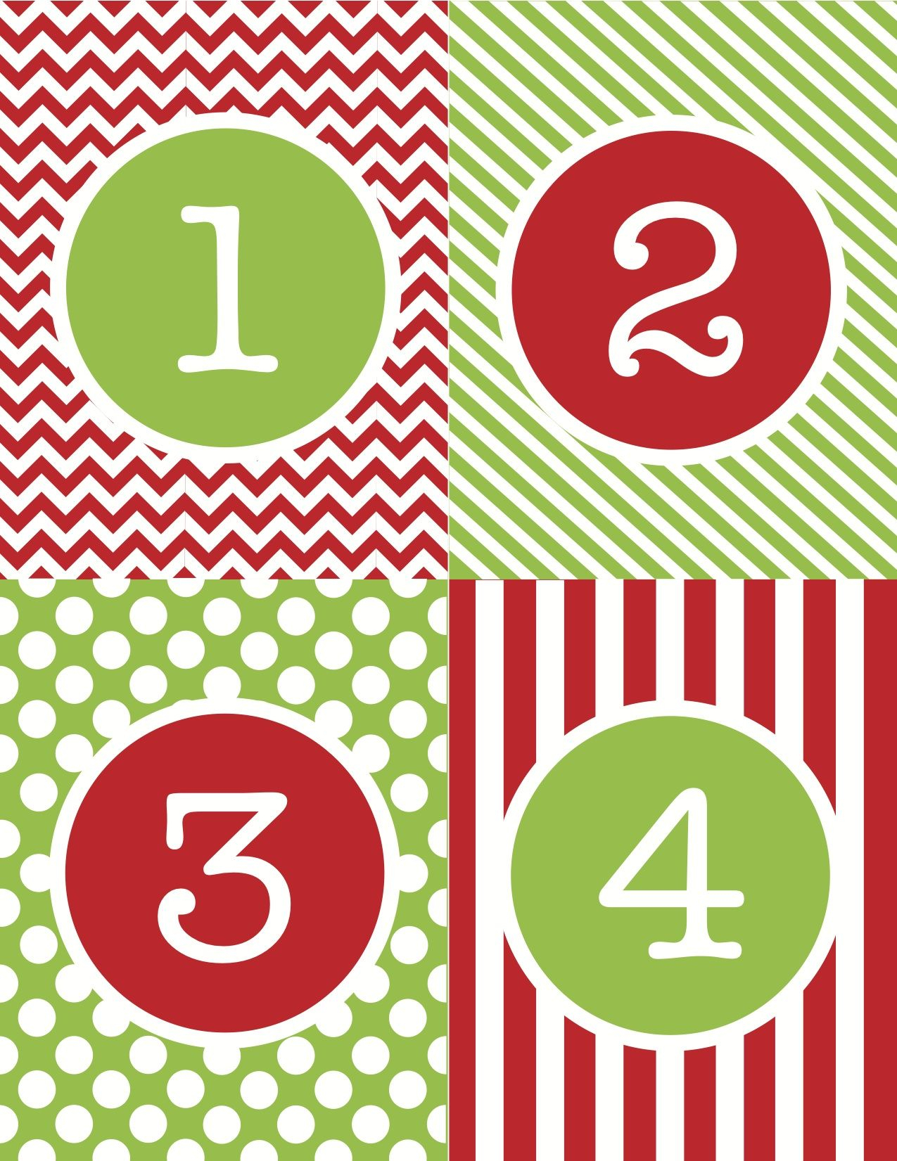 Free+Printable+Advent+Calendar+Numbers | Christmas Calendar