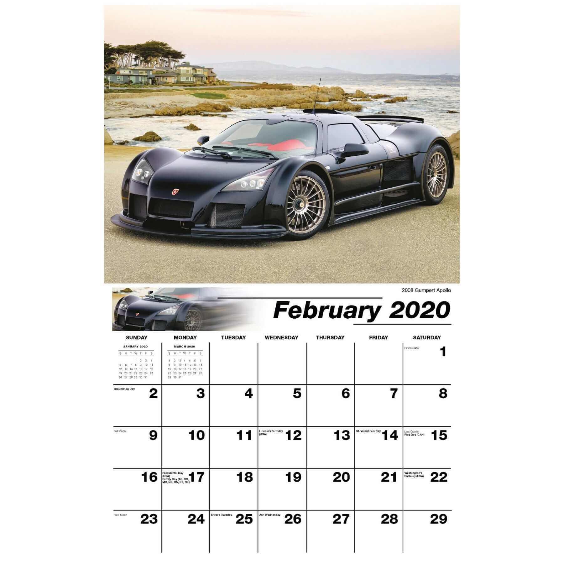 Galleria Wall Calendar 2020 Exotic Cars