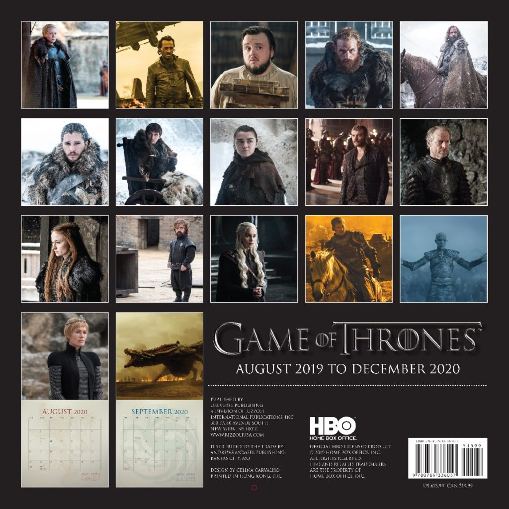 Calendar 2020 Game Of Thrones Calendar Printables Free Templates