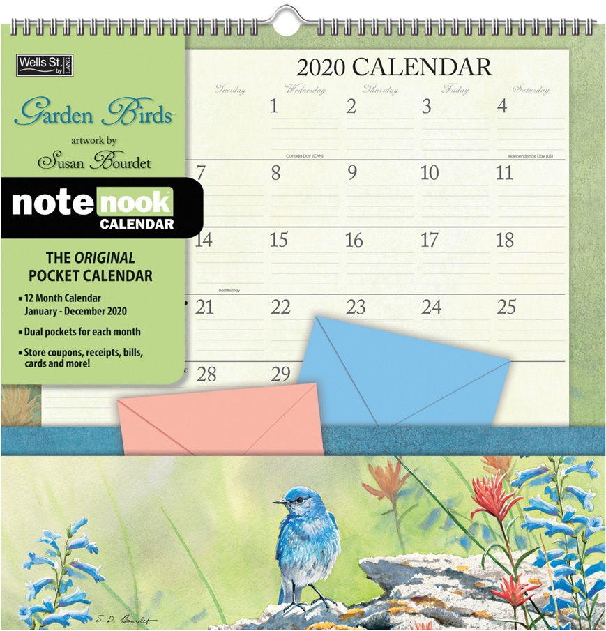 Garden Birds 2020 Note Nook Pocket Calendar