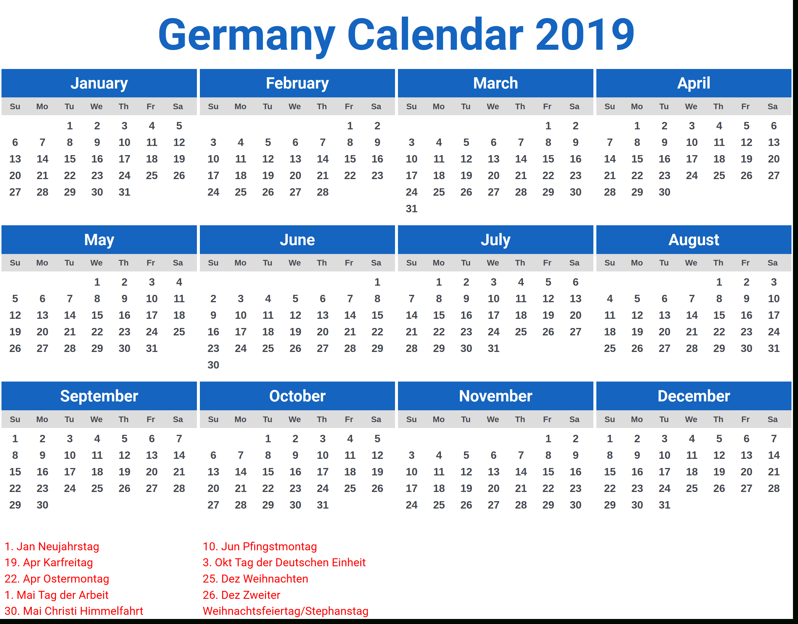 Calendar 2020 Excel Germany Calendar Printables Free Templates