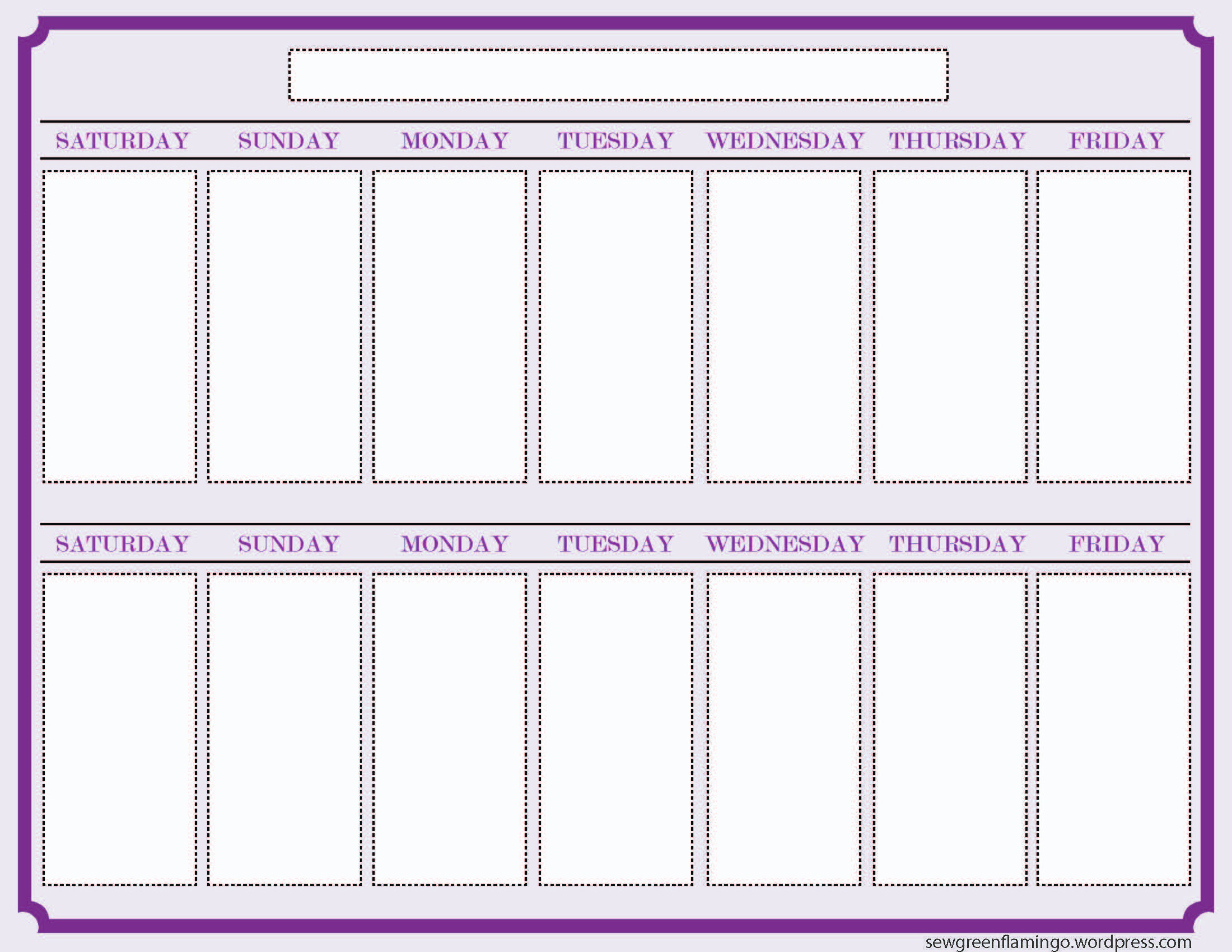 Getting Organized! 2-Week Planner | Blank Calendar Template