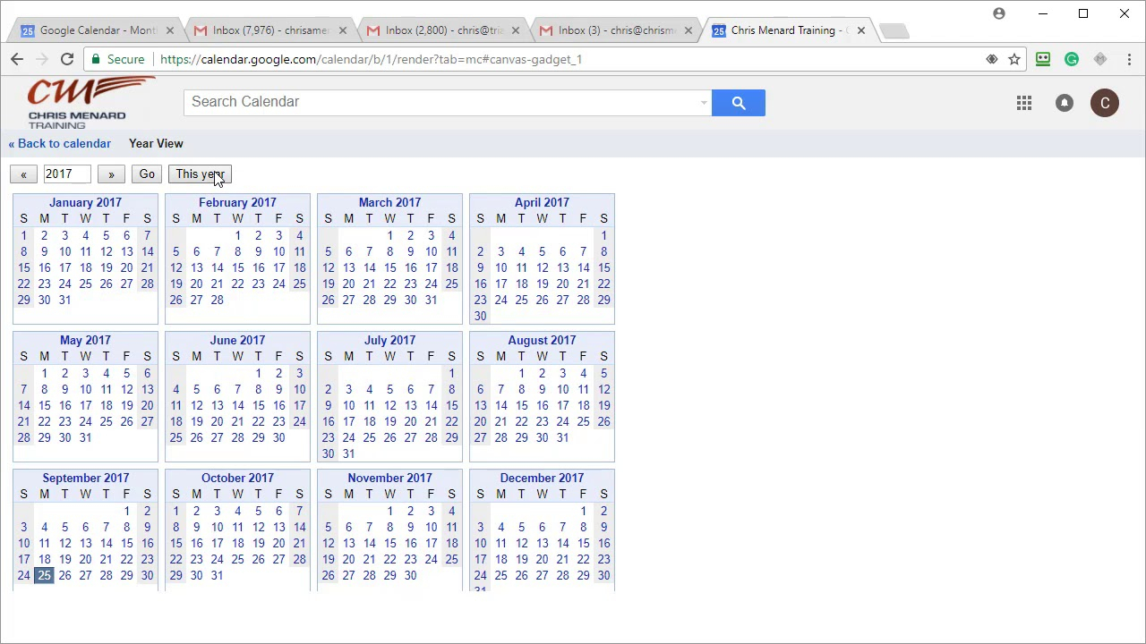 Google Calendar - 4 Features To Turn On: Hide Times - Year View - Jump To Chris Menard