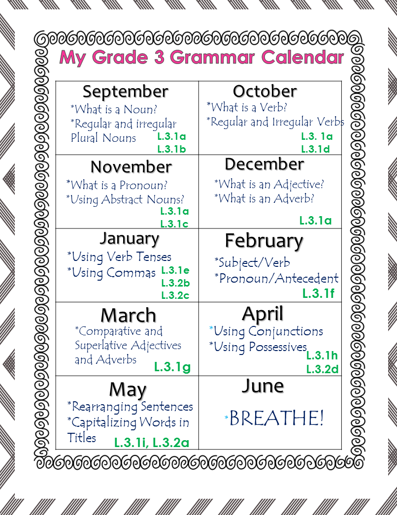 free printable calendar worksheets for 3rd grade