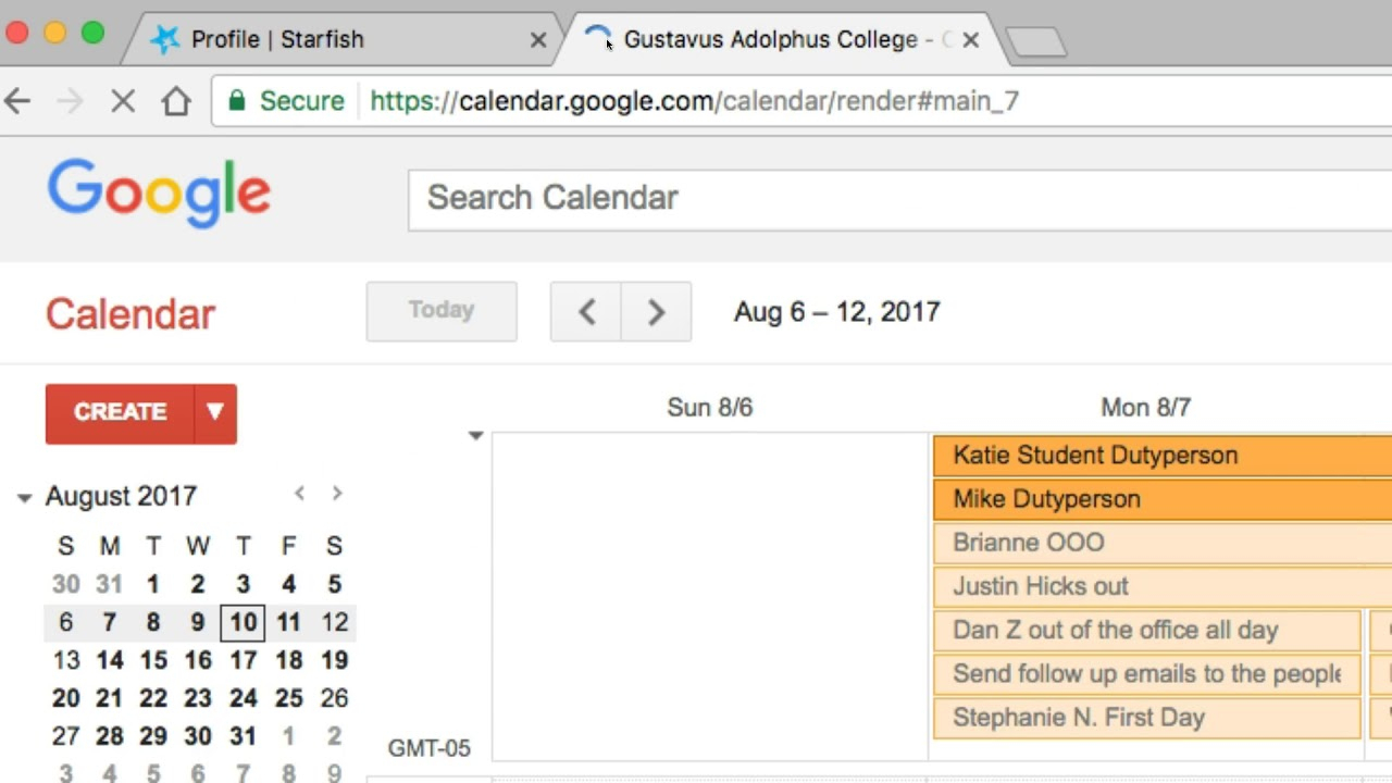 Gusmail (Google) Users Only - Sync Your Gustavus Calendar To Starfish