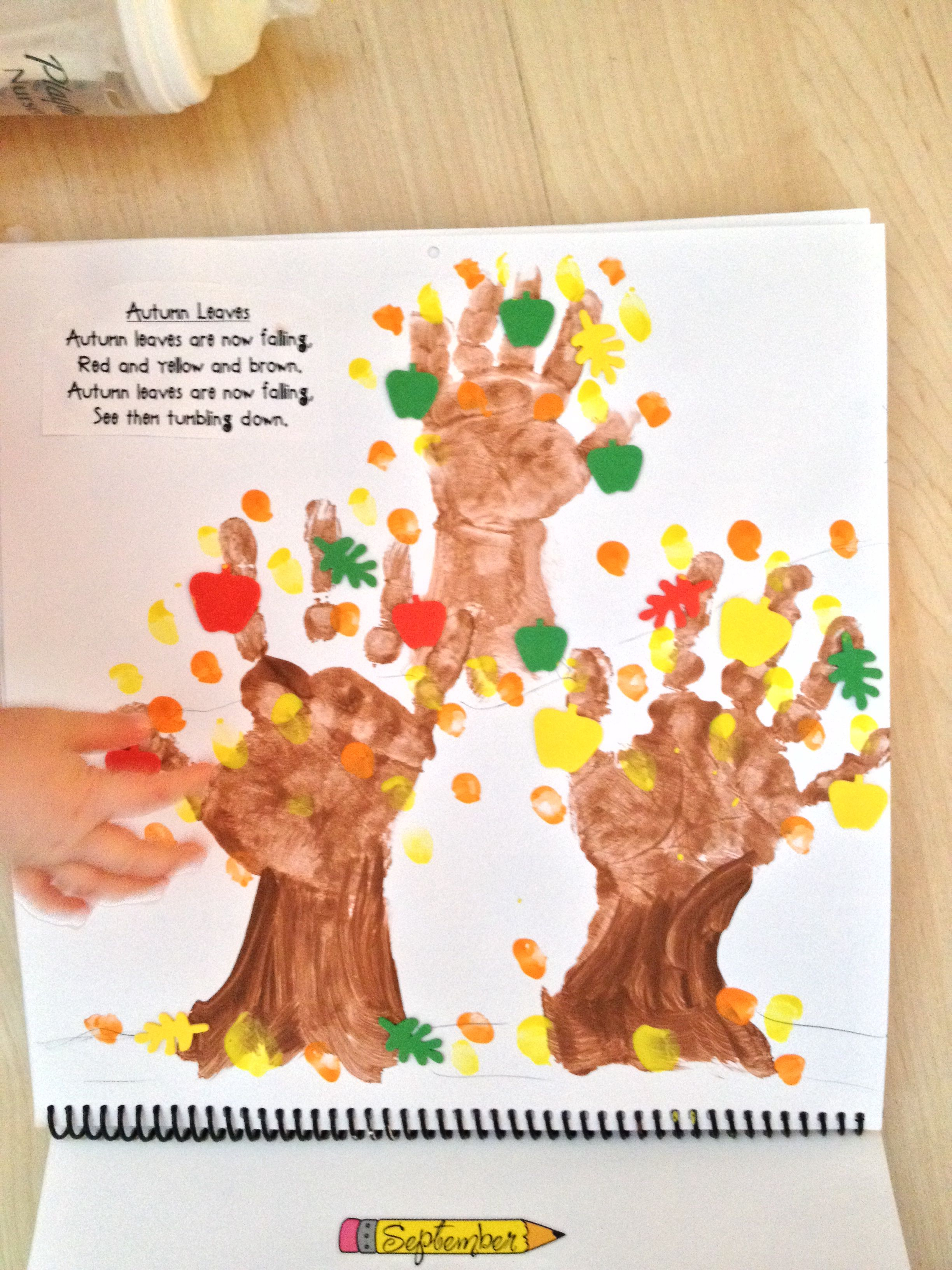 Handprint Calendar | Handprint Calendar Preschool, Preschool