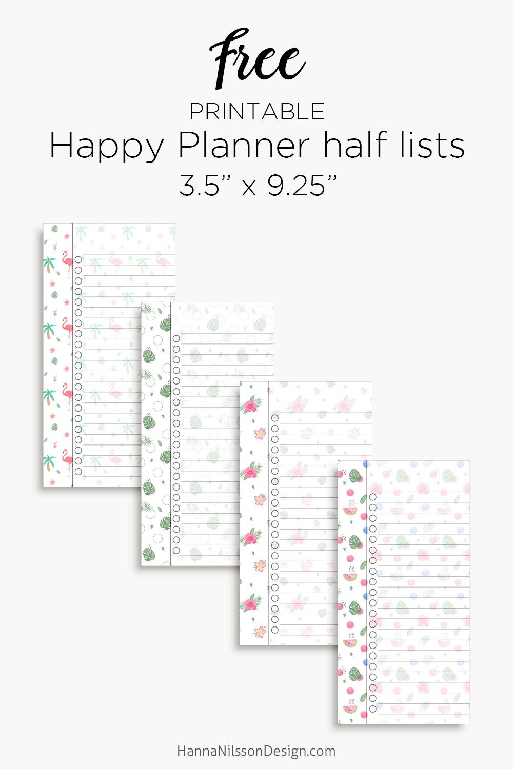 Happy Planner Half List Inserts | Half Page Planner