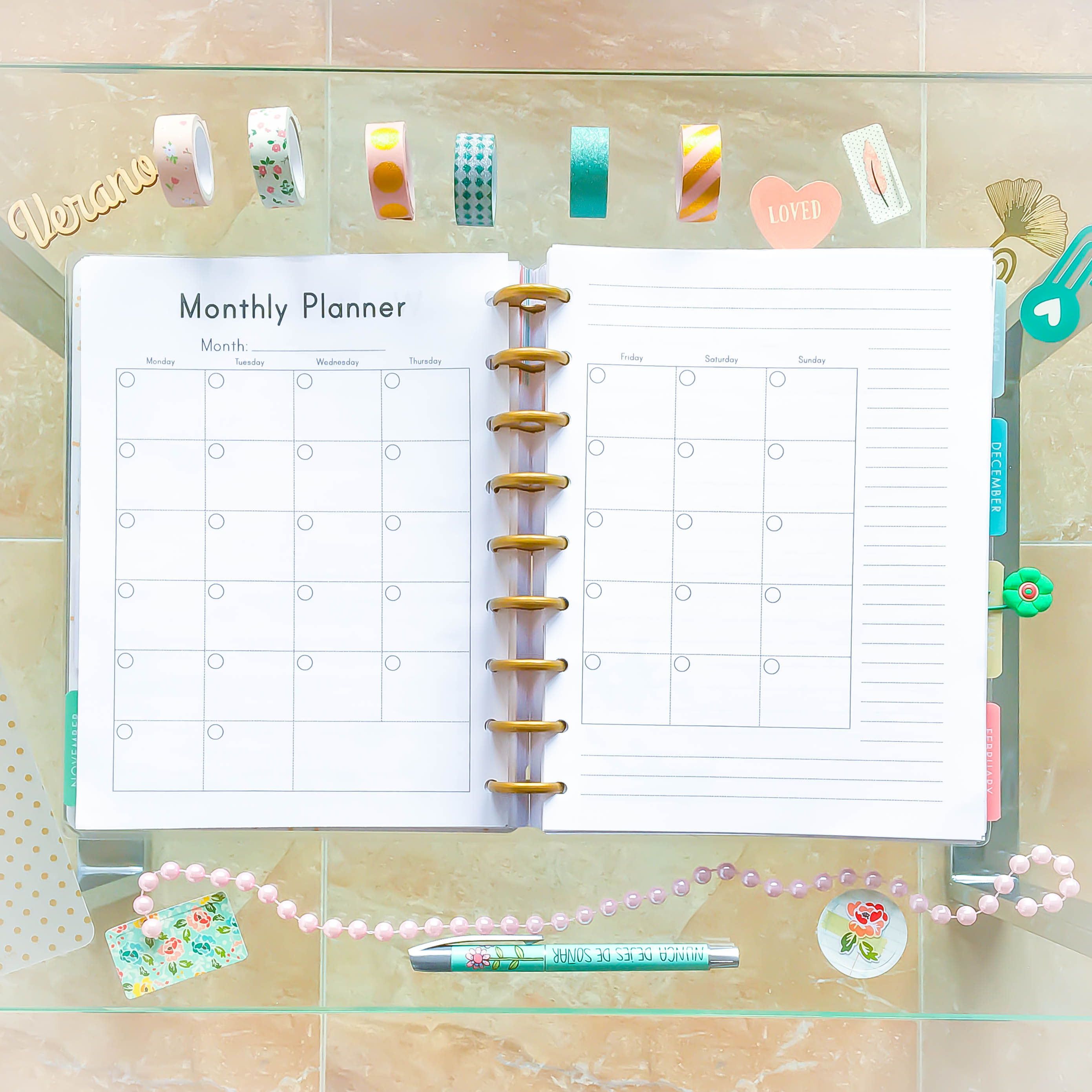 Happy Planner Monthly Inserts Printable Inserts Undated Pdf