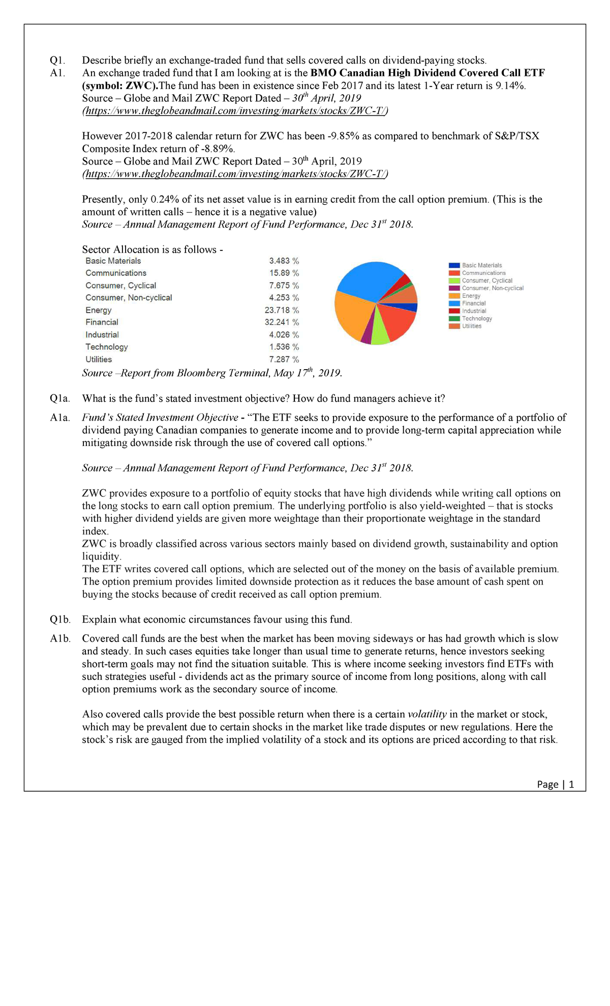 Homework 1 - Sb/fine 6200 Investments - Yorku - Studocu