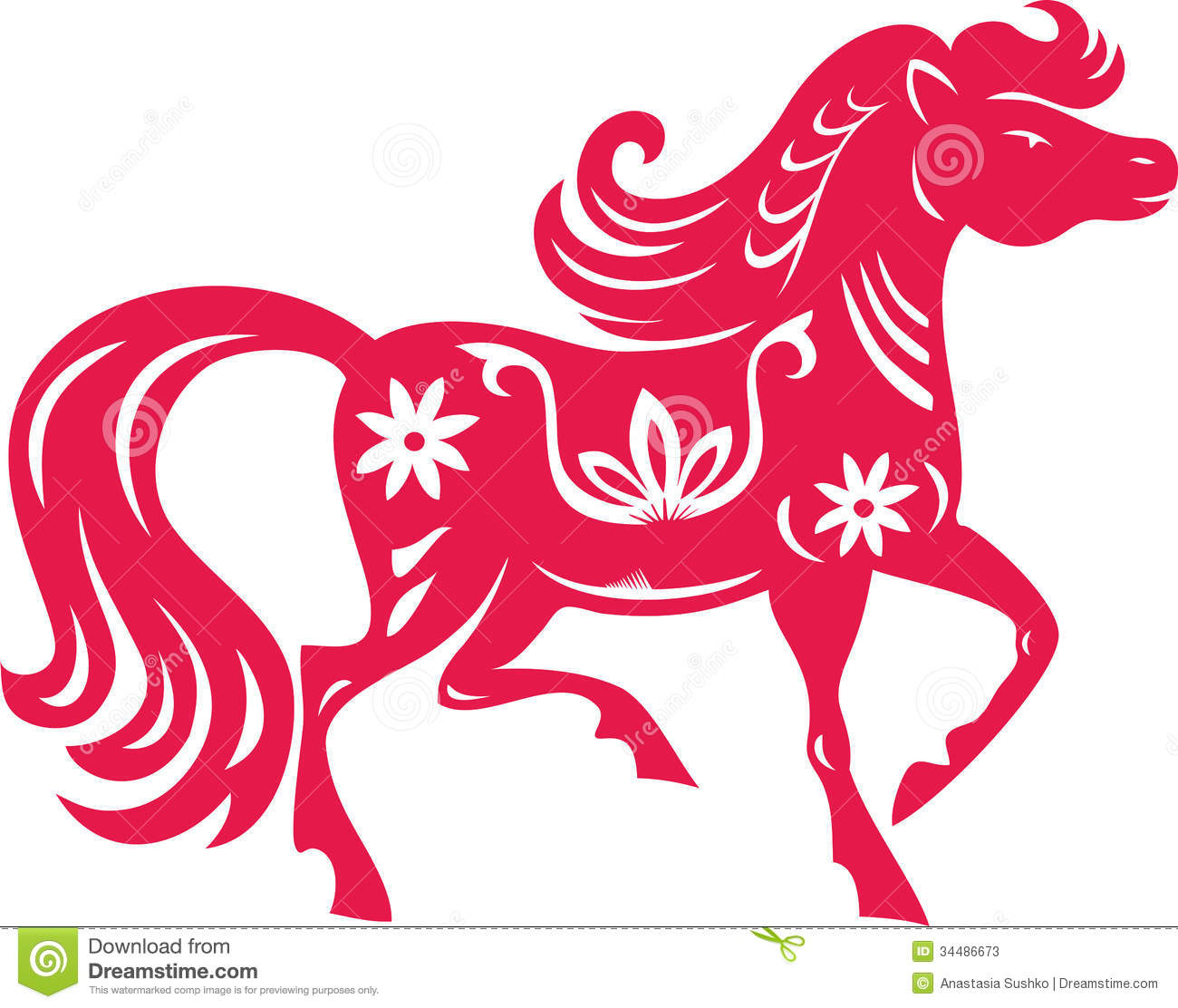Horse Chinese Year 2014. Stock Illustration. Illustration Of