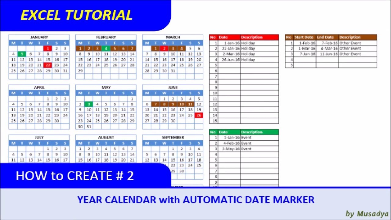 Calendar Year In Excel Formula 