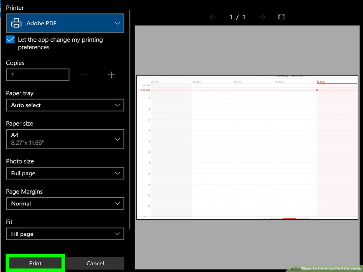 How To Print An Ipad Calendar (With Pictures) - Wikihow