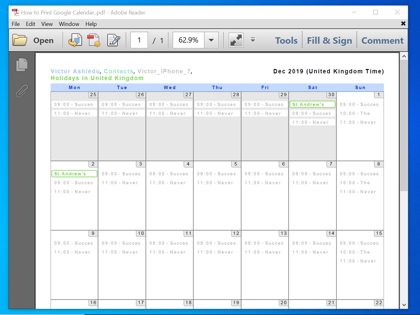 How To Print Google Calendar