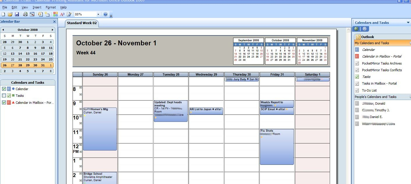 outlook tasks in calendar