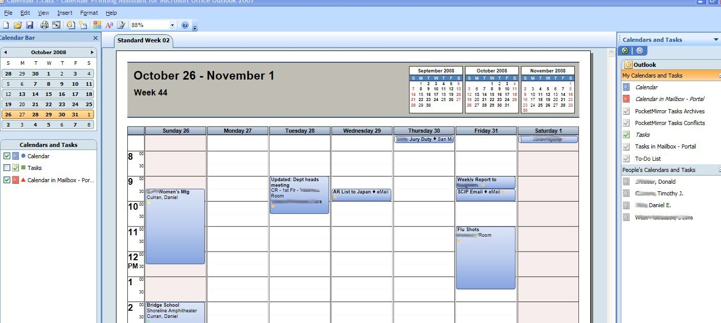 How To Print Multiple Outlook Calendars And Tasks In Overlay