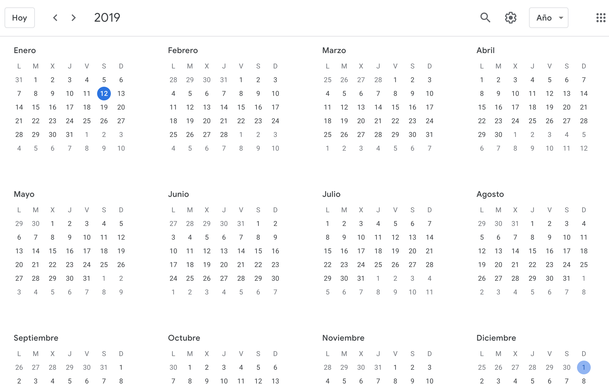 Howto See Google Calendar Events In Yearly View