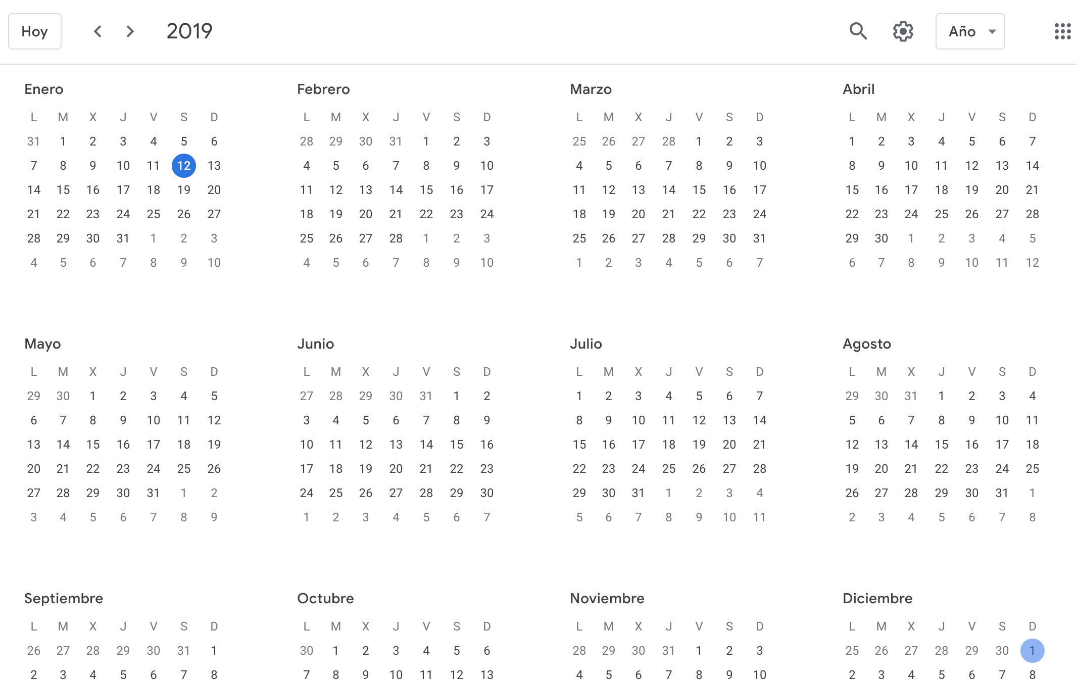 1 Year Calendar View Calendar Printables Free Templates
