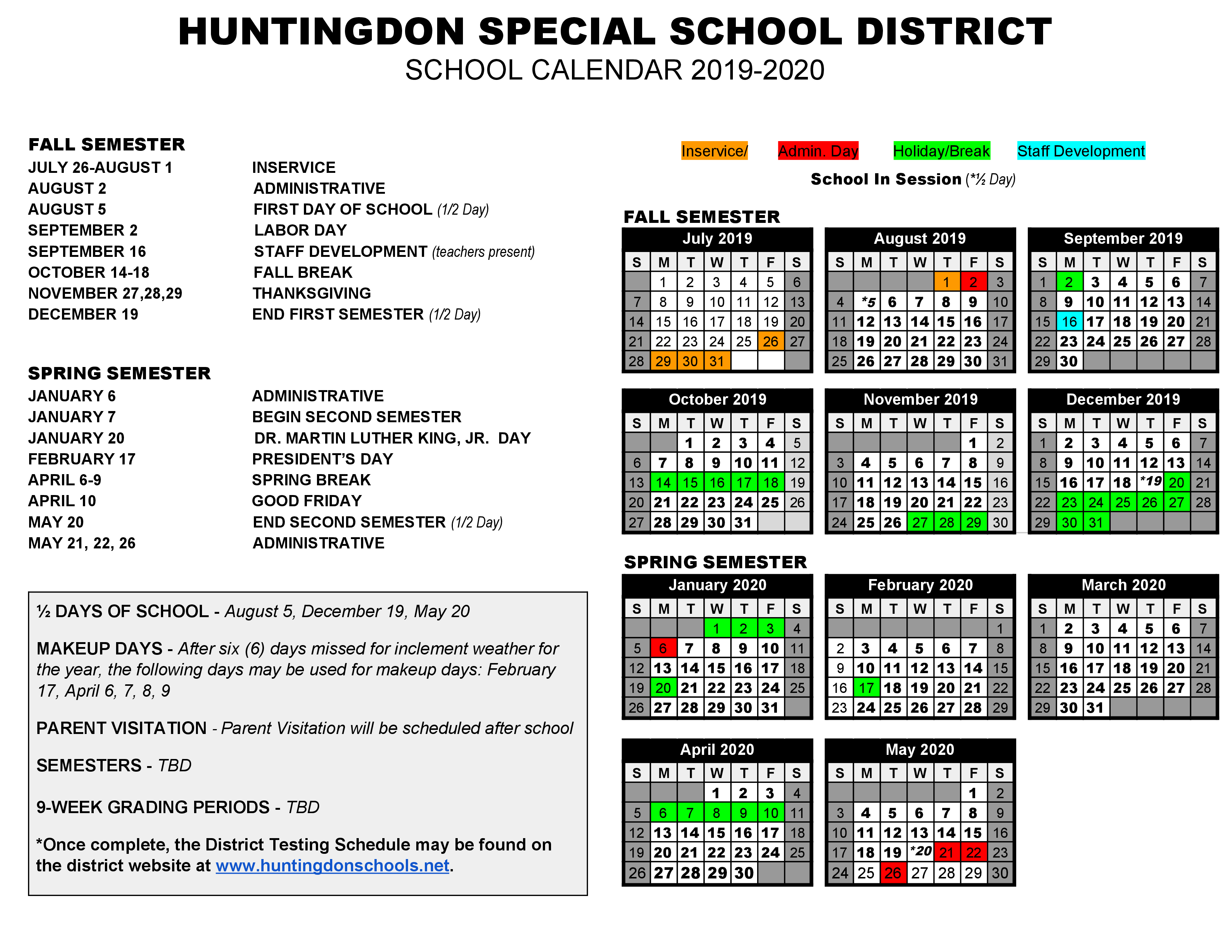 Huntingdon Middle School: Latest News - 2019-2020 District