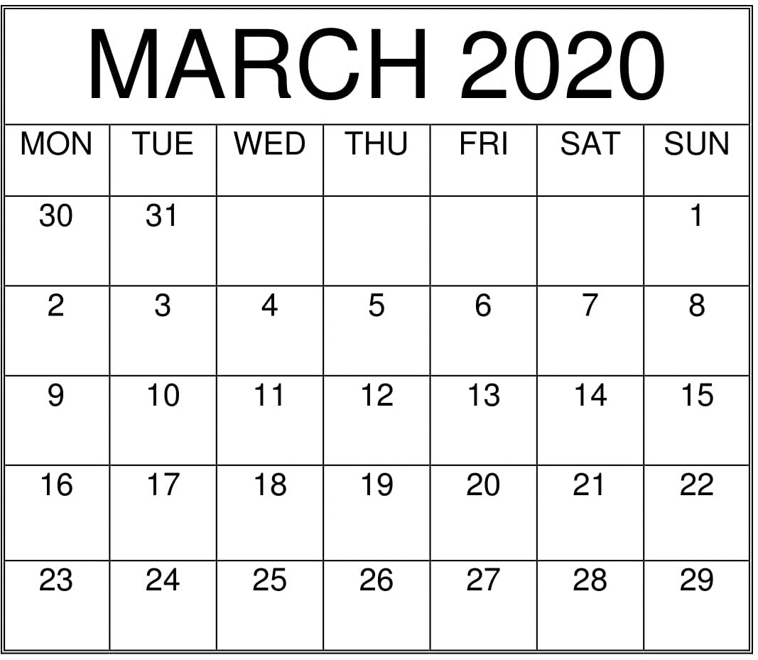 March 4 2020 Calendar Calendar Printables Free Templates