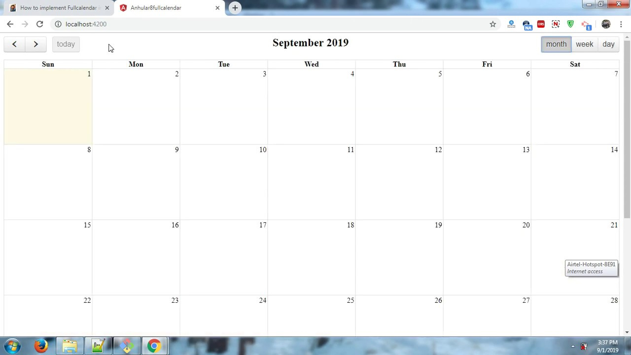 Implement Fullcalendar In Angular 8