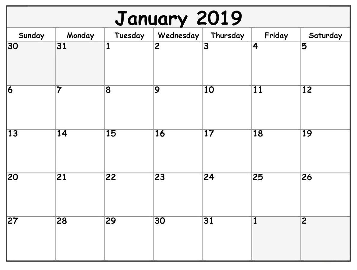 January 2019 Calendar For #pdf Template | June Calendar