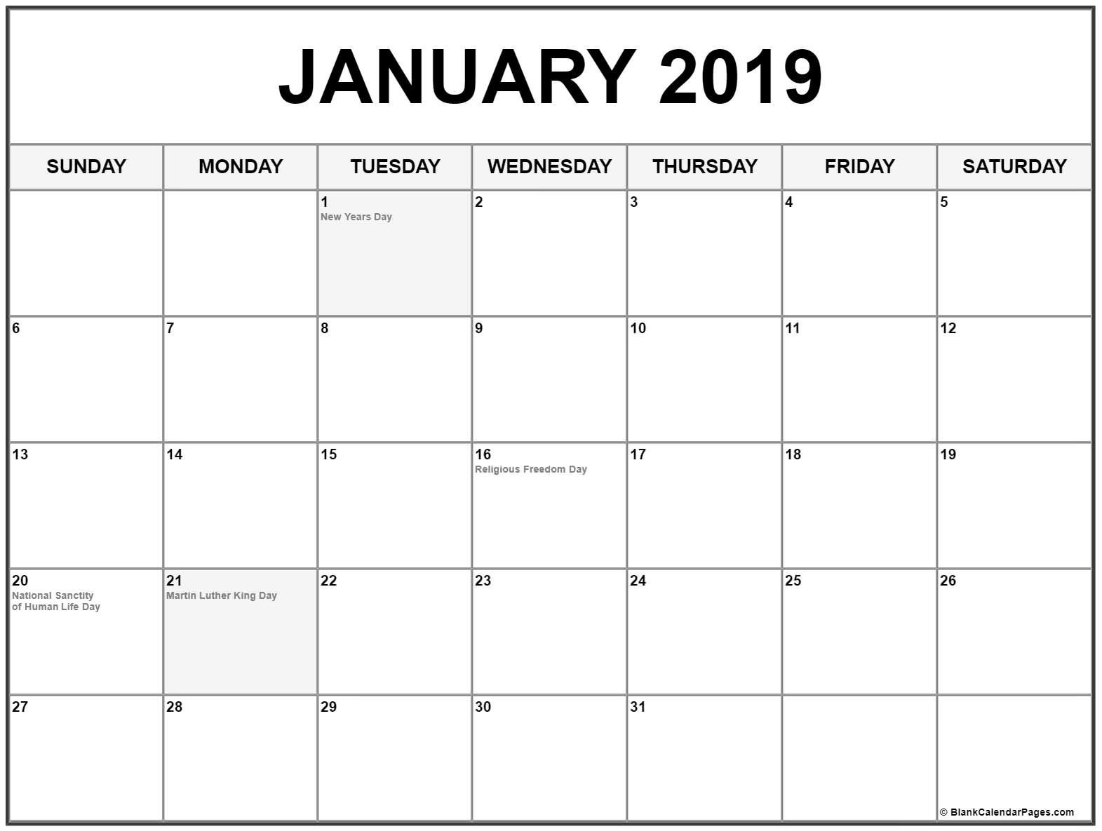 January 2019 Calendar With Holidays | August Calendar