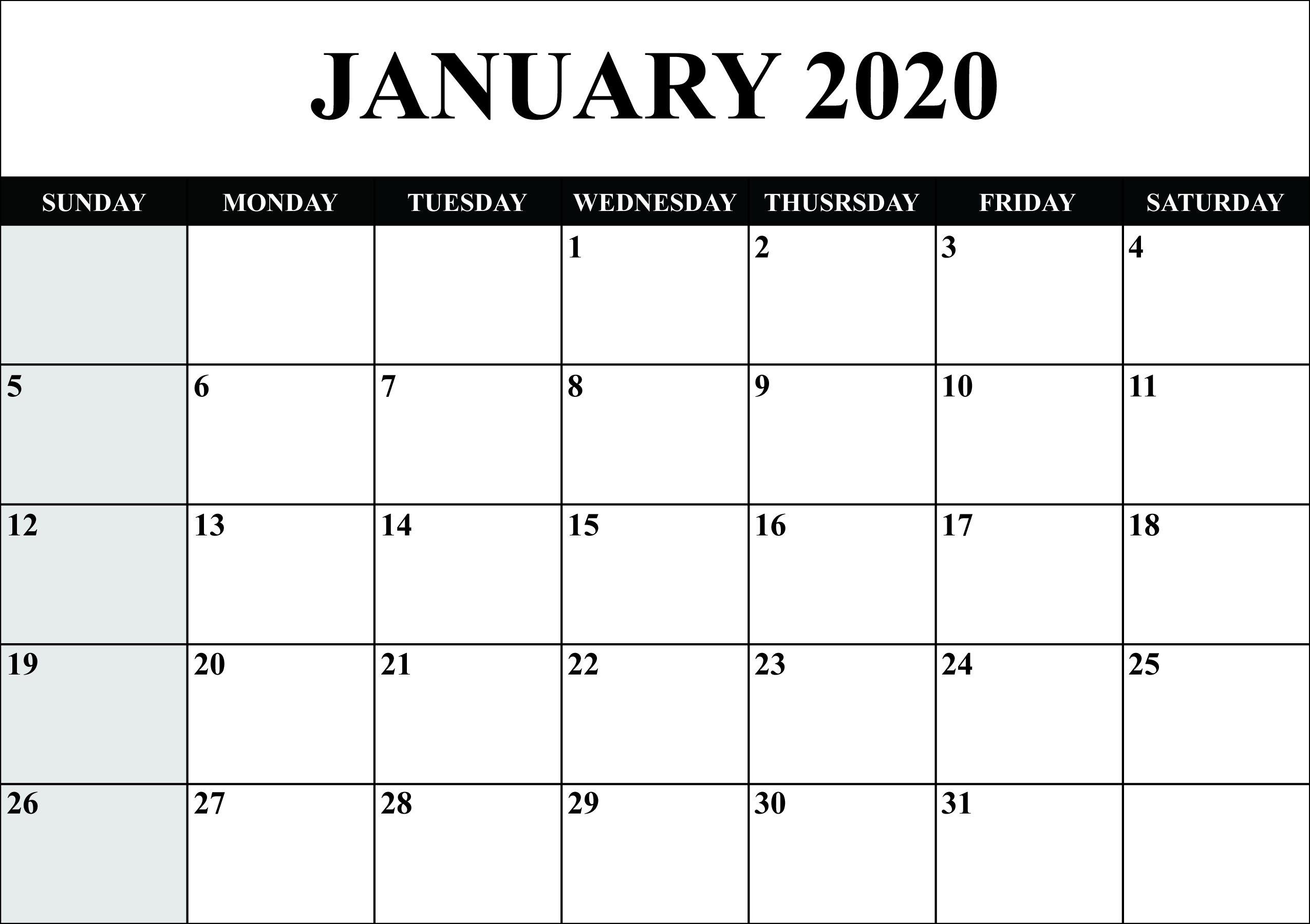 January 2020 Calendar Malaysia - Wpa.wpart.co