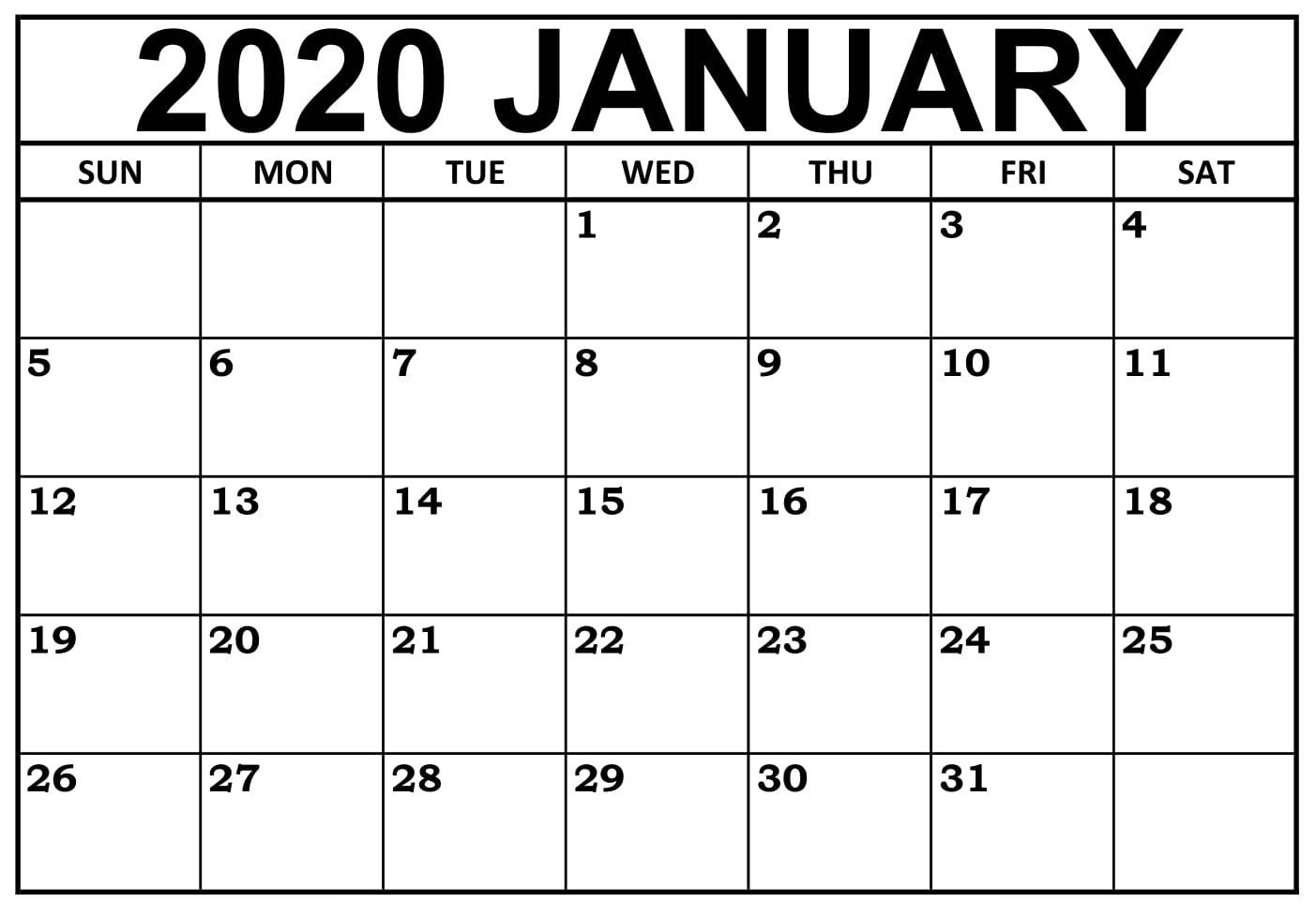 Print Calendar 2020 Nz