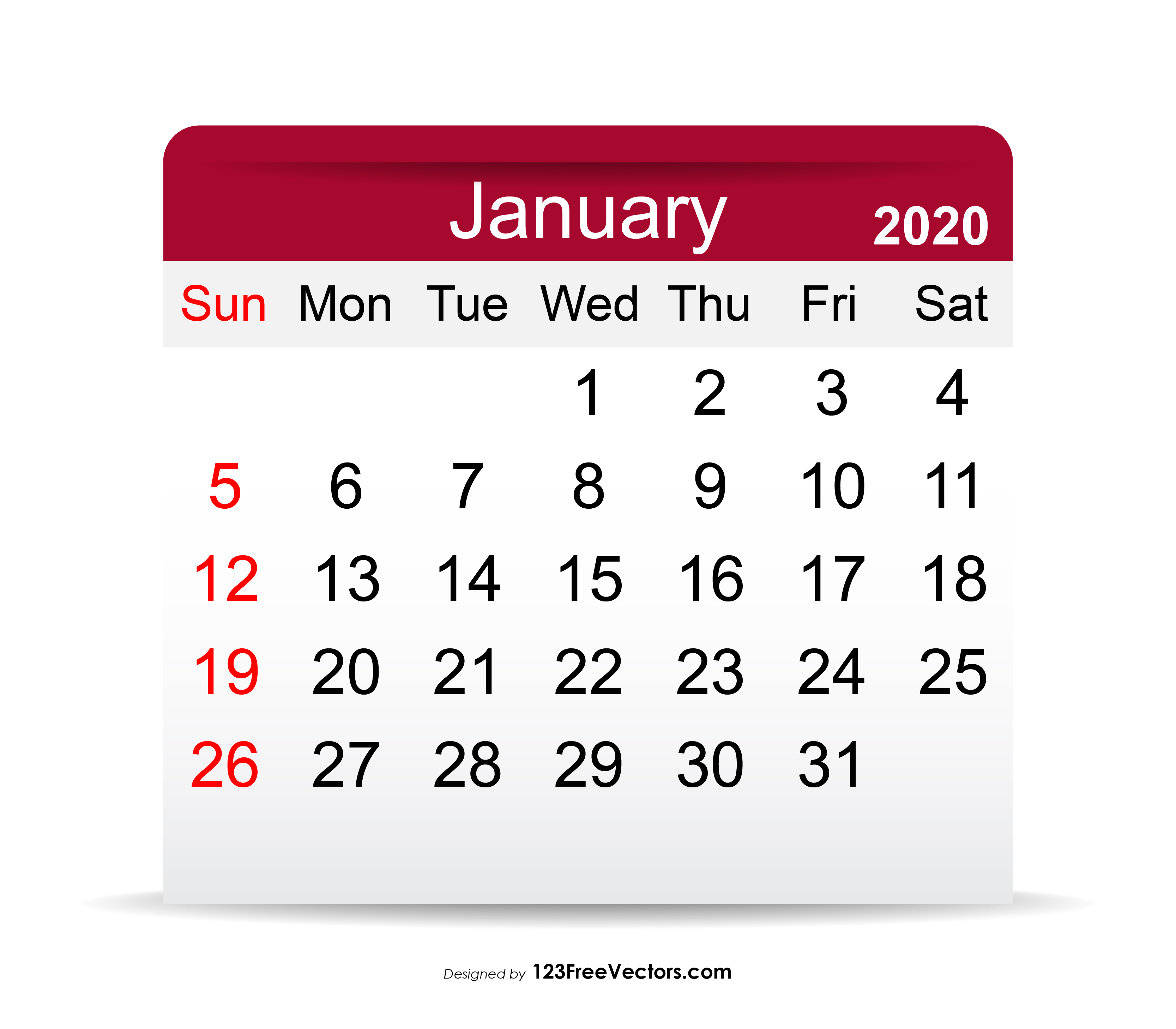 January 2020 Calendar