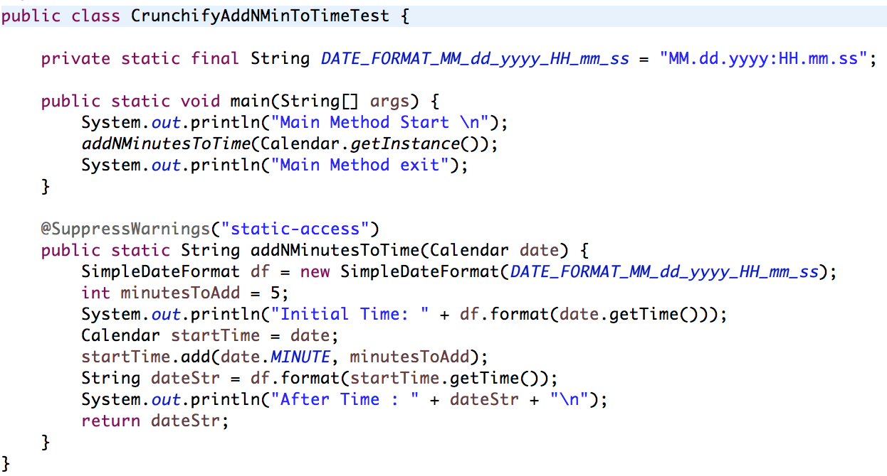 Java: How To Add &quot;n&quot; Minutes To Calendar Data Object