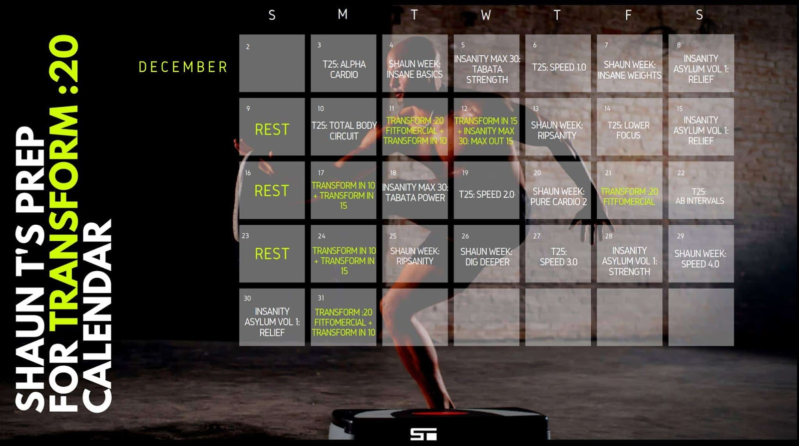 Jennifer Wood Fitness : Shaun T&#039;s Hybrid Calendar Schedule