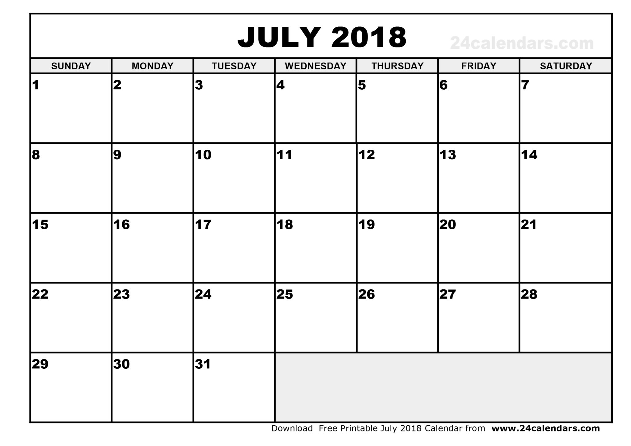 July 2018 Calendar New Zealand