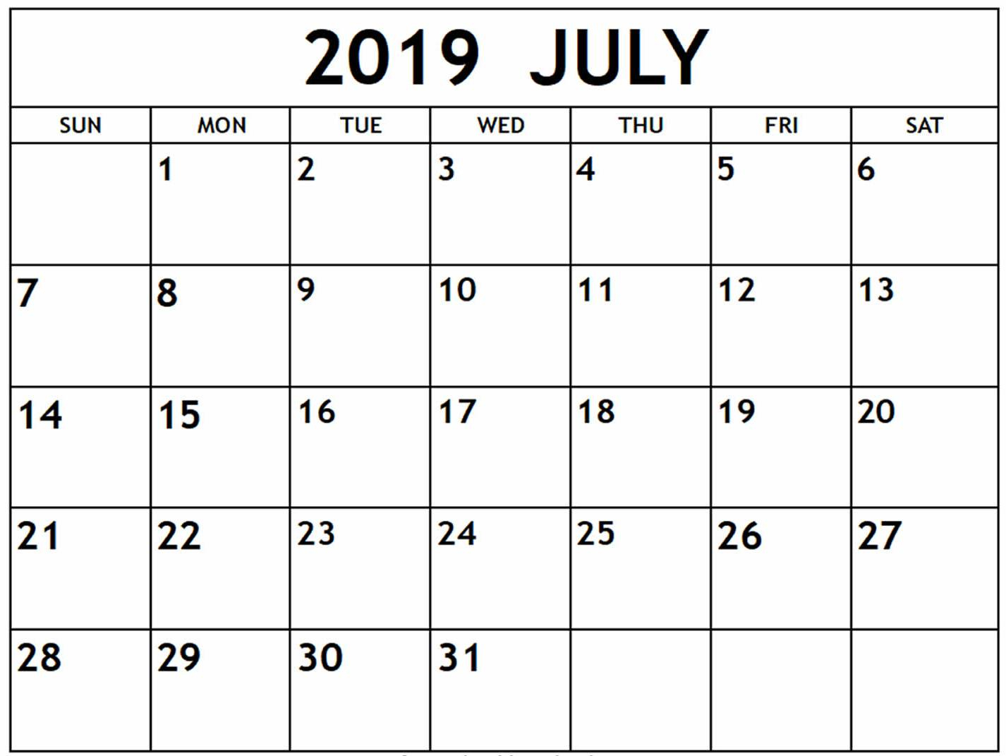 July 2019 Calendar Nz | Free Printable Calendar Shop