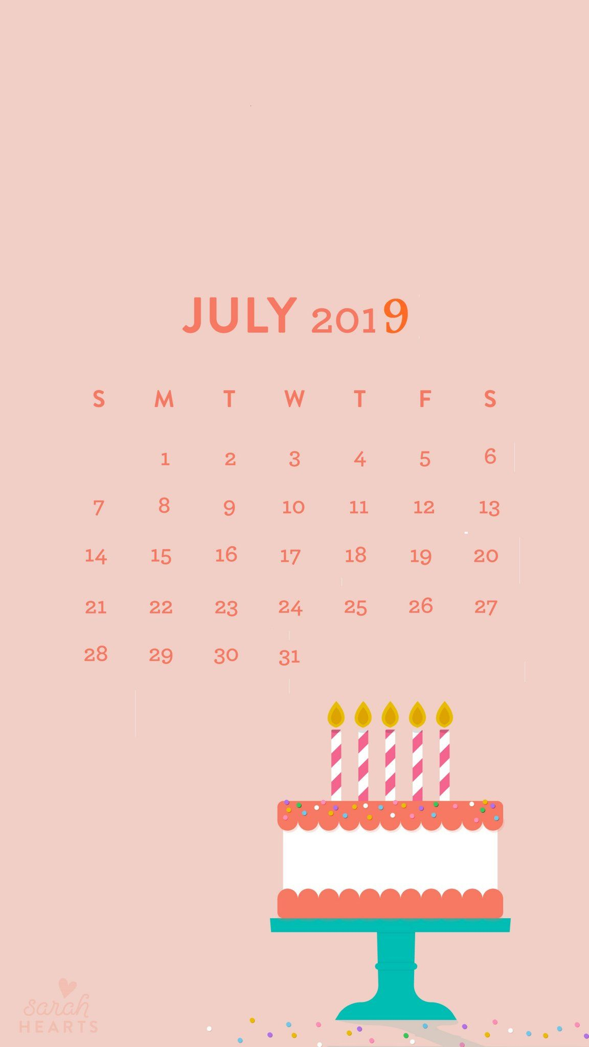 July 2019 Iphone Calendar Wallpaper #july #july2019Calendar