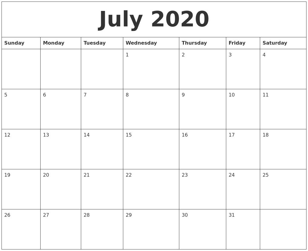 July 2020 Calendar With Holidays Uk | Calendar June, July