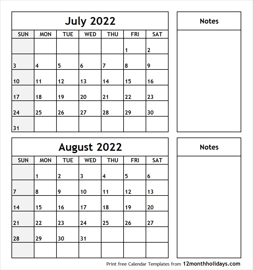 July-August-2020-Printable-Calendar – All 12 Month Calendar