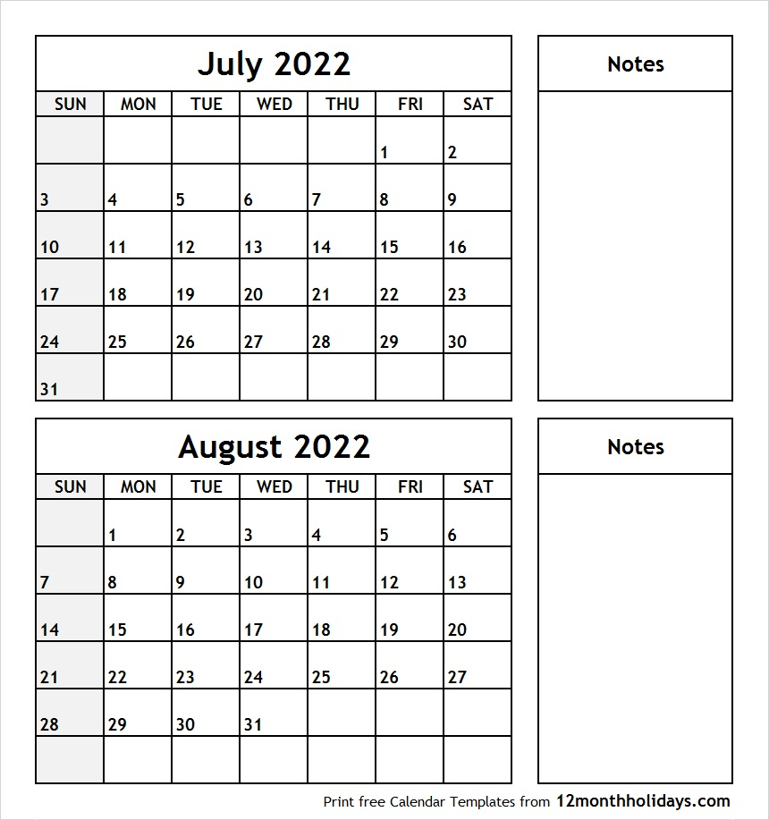 July-August-2020-Printable-Calendar - All 12 Month Calendar