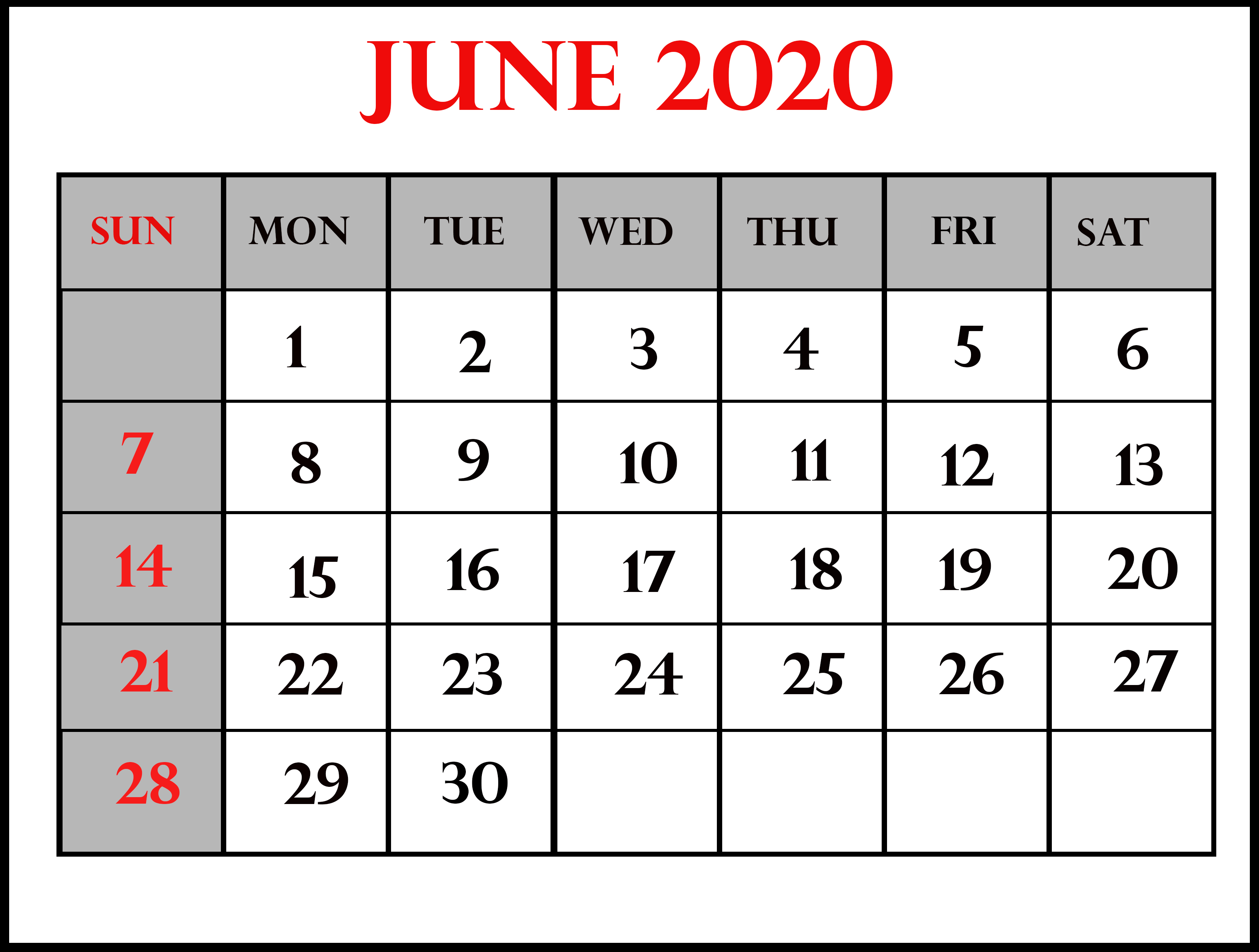 june 4 2020 calendar calendar printables free templates